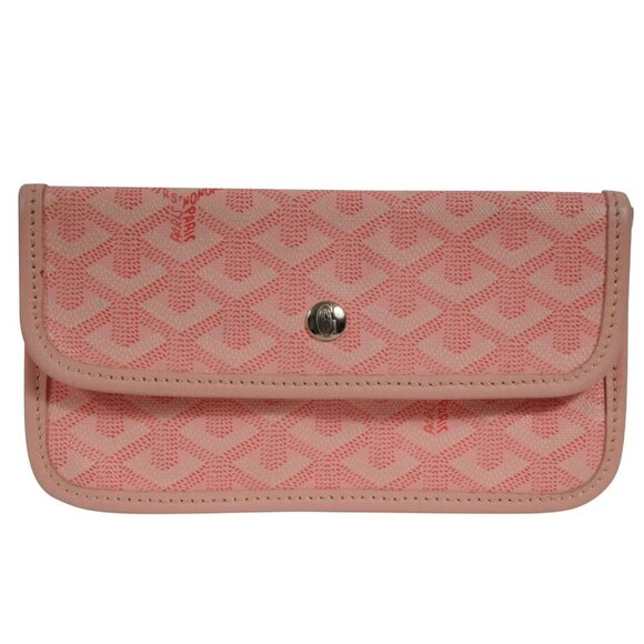 Goyard Pink Wallet Pouch Phone Case Travel Holder Sac File Card Snap Button - Picture 1 of 16